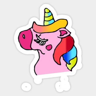 A unicorn with pride Sticker